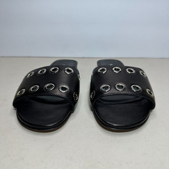 Marion Parke Black Cora Padded Leather Slide Sandal Shoes Women's 4.5-5/35 NWOB - Picture 3 of 15